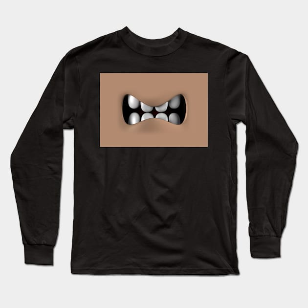 Growl Face Mask Long Sleeve T-Shirt by satansbrand